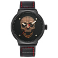 WWOOR 8867 Men Watch Quartz Wristwatch Gold Luxury Brand 3D Gold Skull Watches Leather Relojes populares en colombia